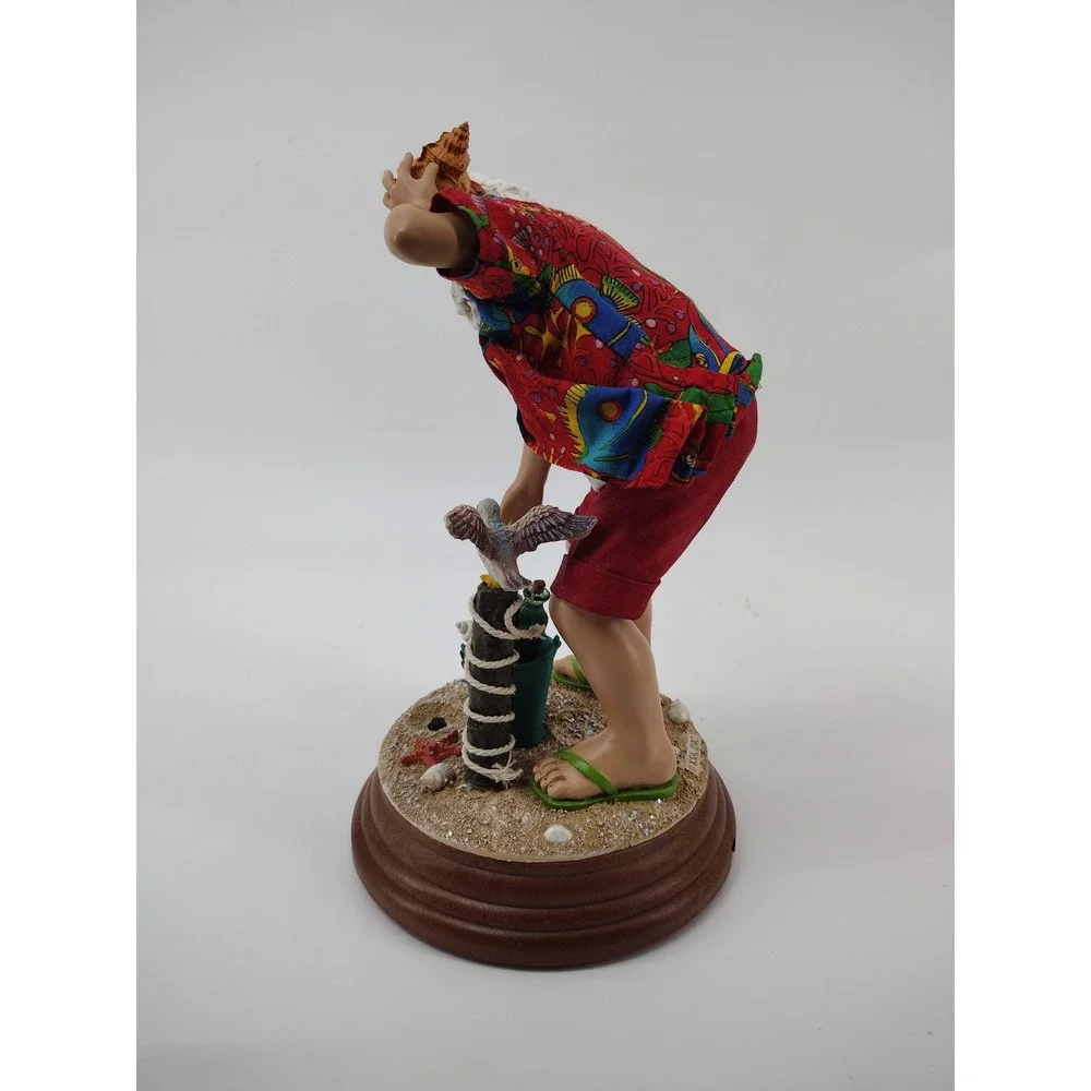 Kurt S Adler Fabriche Beach Santa Shell Tropical Hawaiian Christmas Figurine